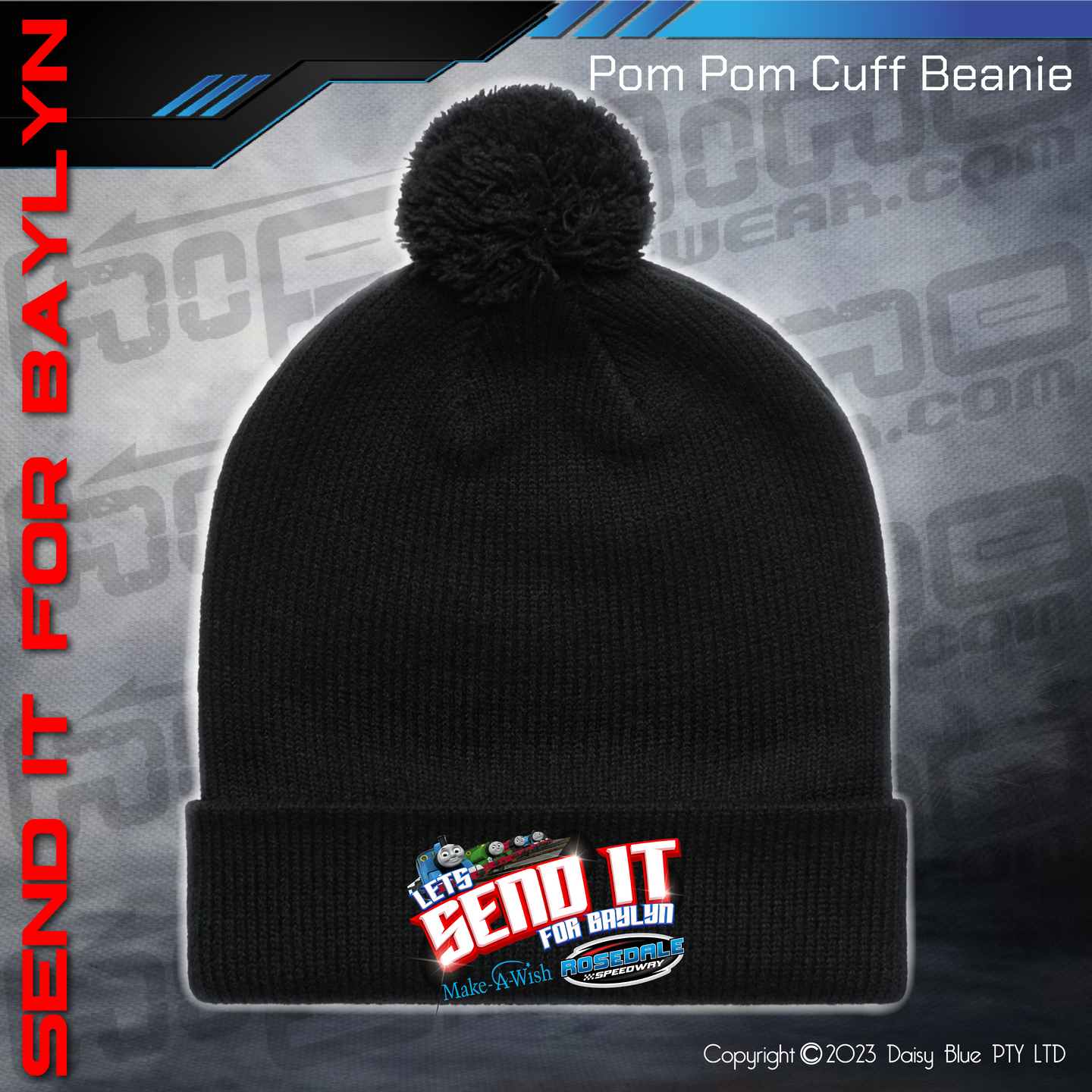 POM POM BEANIE - LET'S SEND IT FOR BAYLYN
