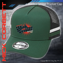 Load image into Gallery viewer, STRIPE Trucker Cap - Mick Corbett Memorial
