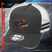 Load image into Gallery viewer, STRIPE Trucker Cap - Mick Corbett Memorial
