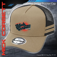 Load image into Gallery viewer, STRIPE Trucker Cap - Mick Corbett Memorial
