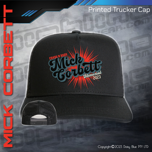 Printed Trucker Cap - Mick Corbett Memorial