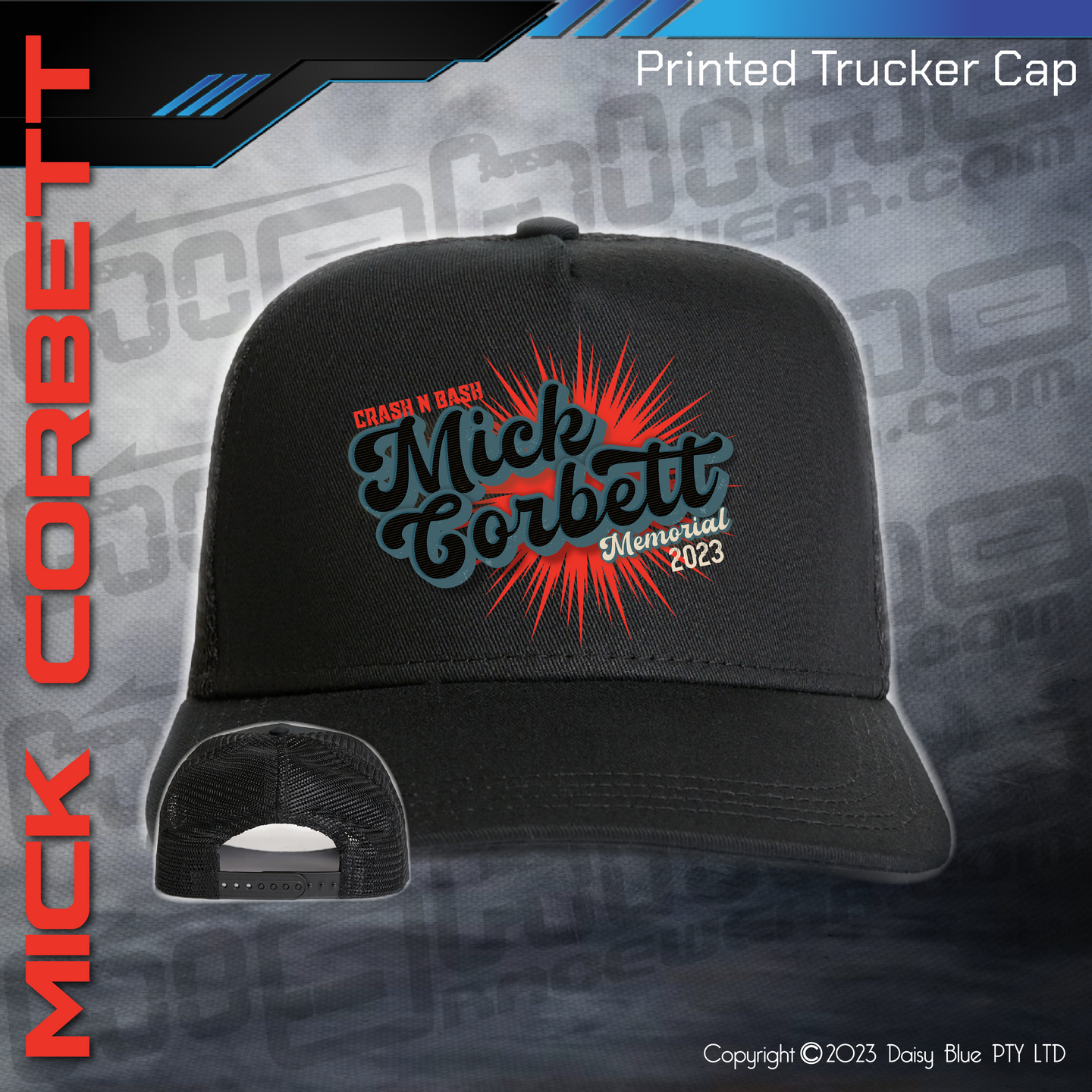 Printed Trucker Cap - Mick Corbett Memorial