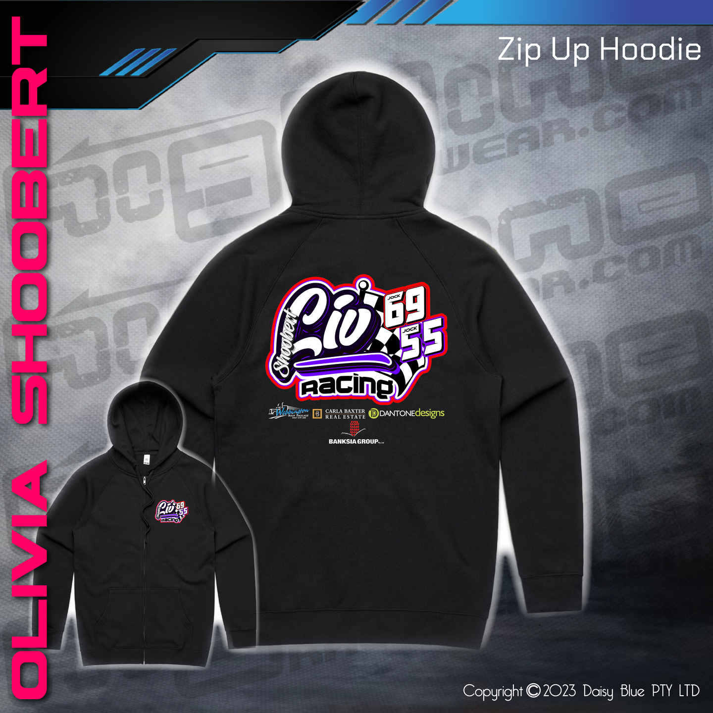 Zip Up Hoodie -  Olivia Shoobert