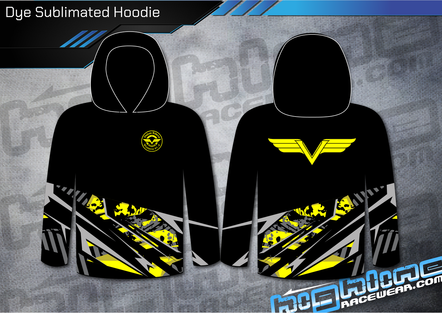 Dye Sub Hoodie - Vulcan Riders Victoria