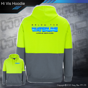 Lime/Black Hi Vis Pull Over Hoodie - Below The Waterline