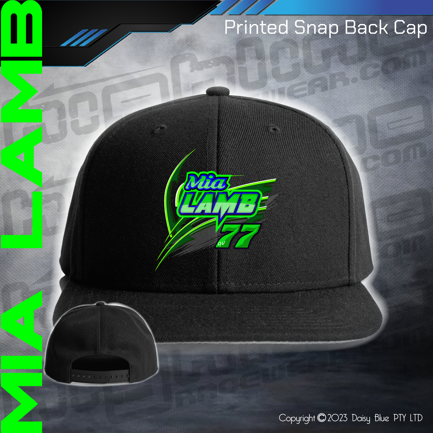 Printed Snap Back CAP - Mia Lamb
