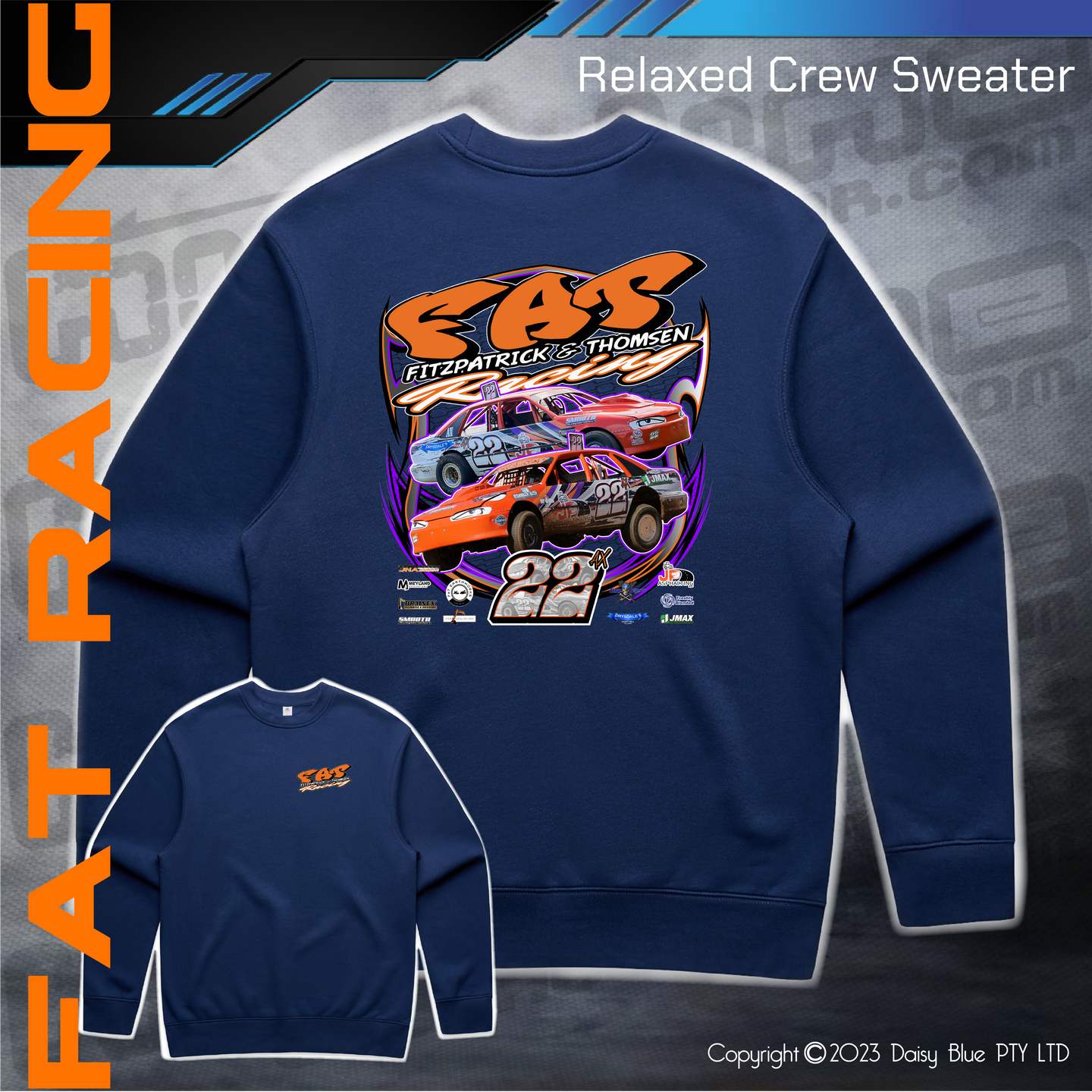 Relaxed Crew Sweater - FAT Racing