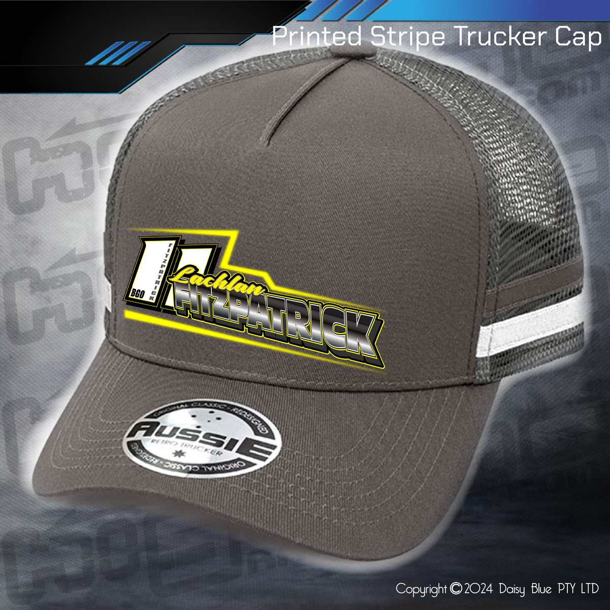 STRIPE Trucker Cap - Lachlan Fitzpatrick – Highline Racewear