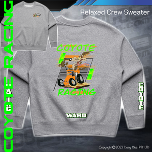 Relaxed Crew Sweater - Coyote Racing
