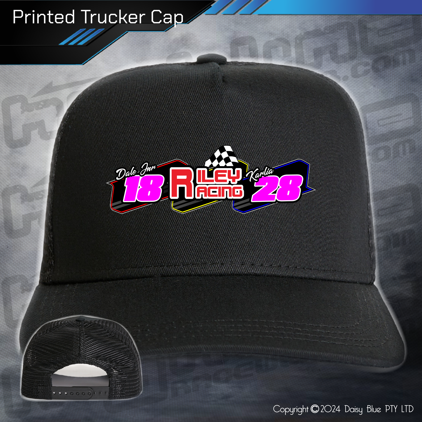 Printed Trucker Cap - Riley Racing