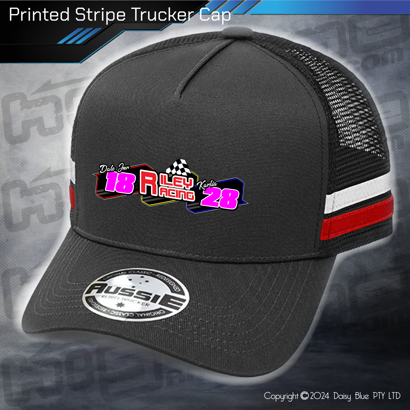 STRIPE Trucker Cap - Riley Racing