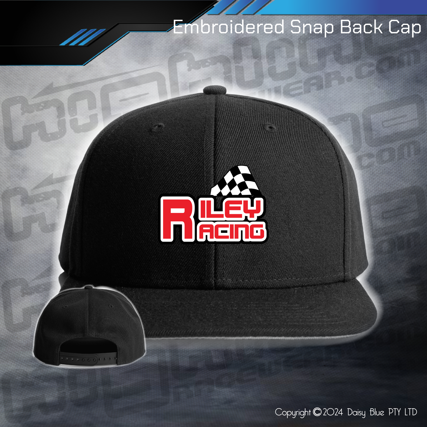 Embroidered Snap Back CAP - Riley Racing