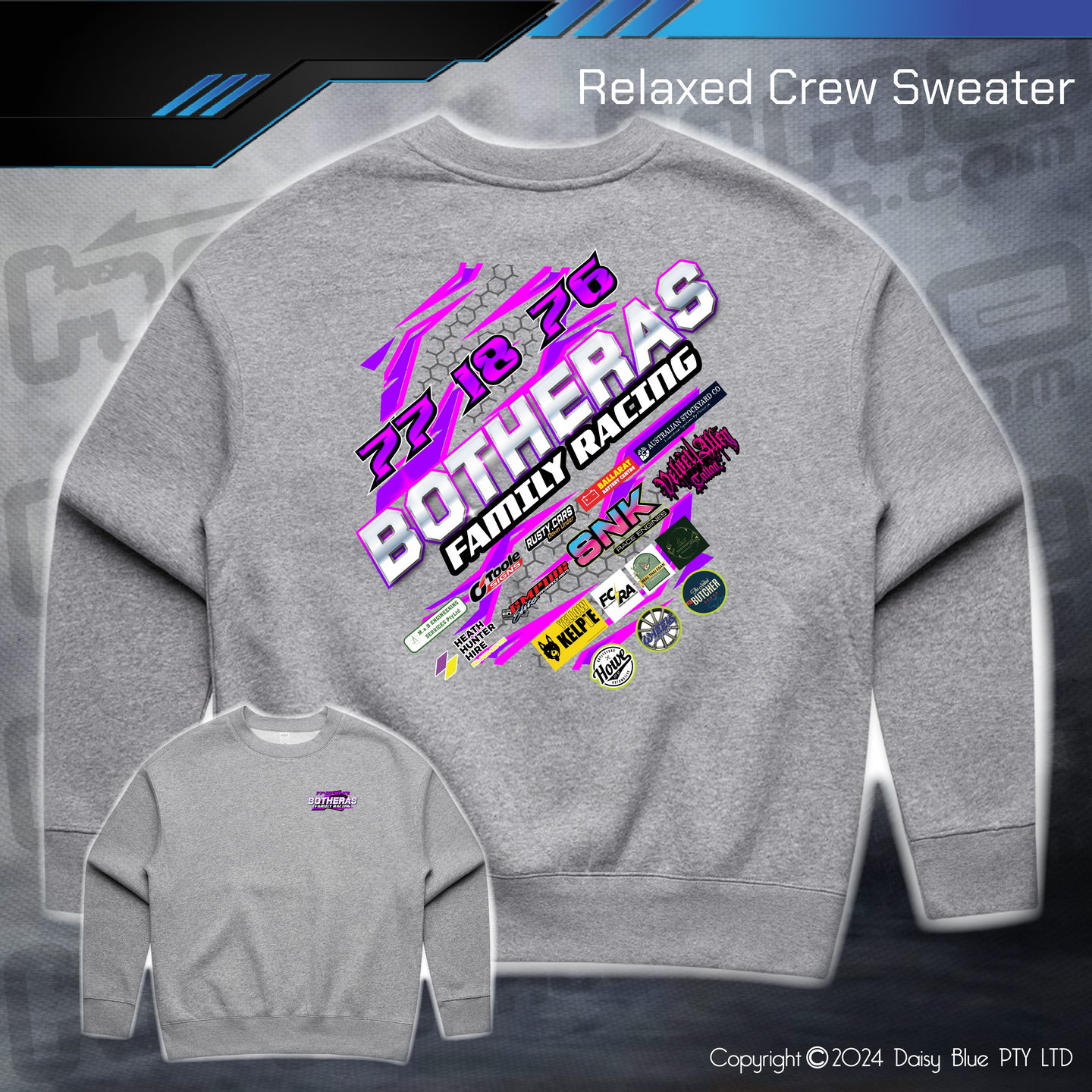 Relaxed Crew Sweater - Botheras Family Racing