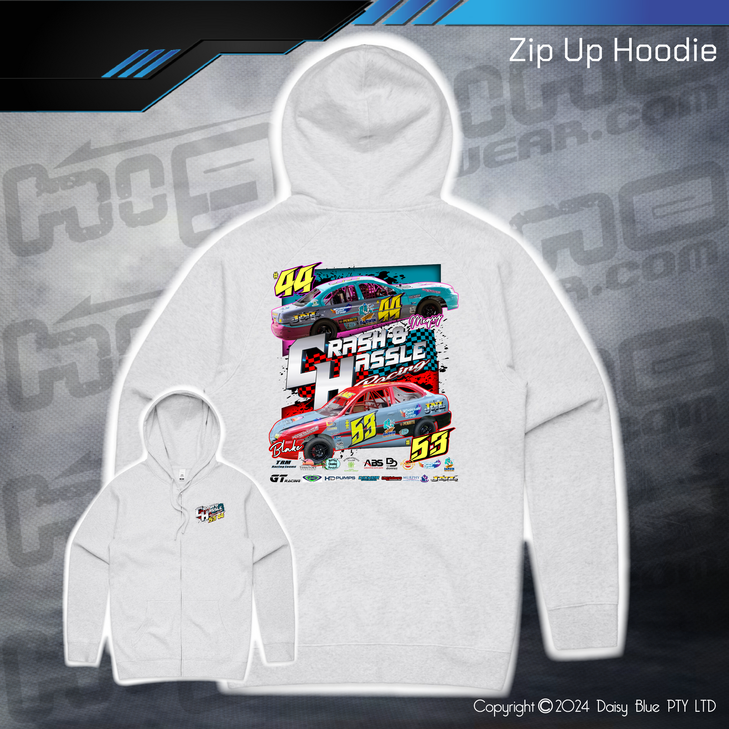 Zip Up Hoodie - Crash N Hassle Racing