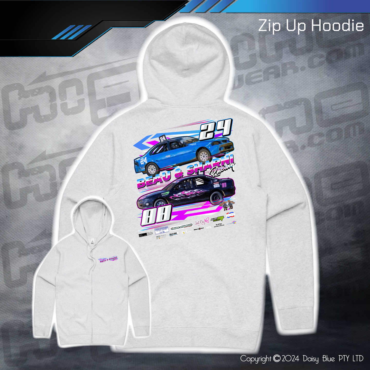Zip Up Hoodie - Beau & Sharni Racing