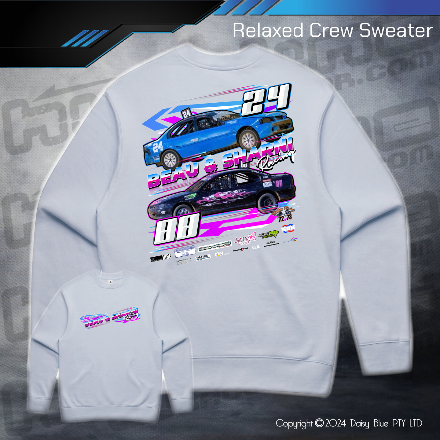 Relaxed Crew Sweater - Beau & Sharni Racing