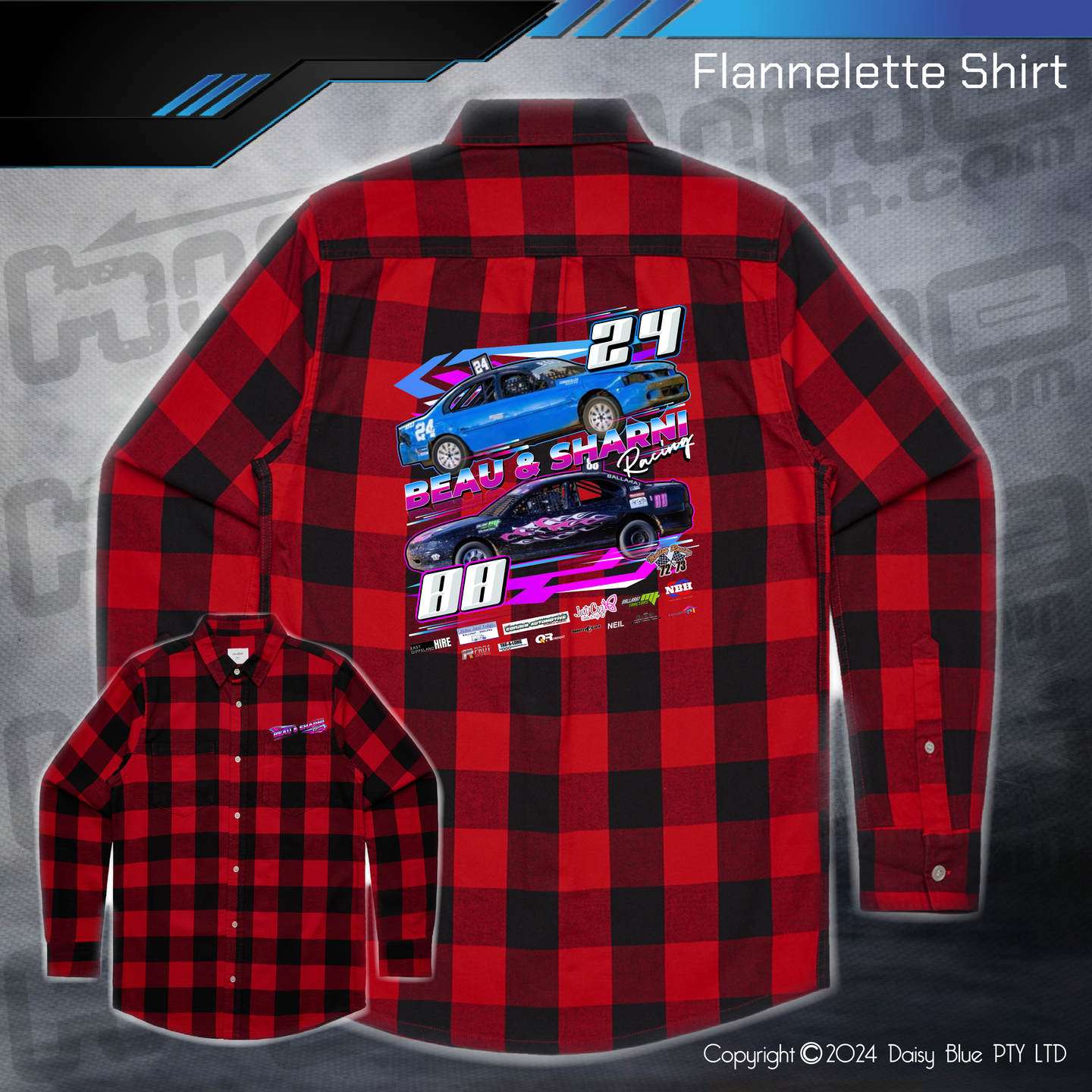 Flannelette Shirt - Beau & Sharni Racing