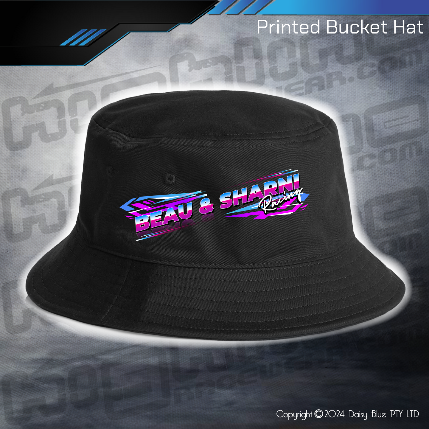 Printed Bucket Hat - Beau & Sharni Racing