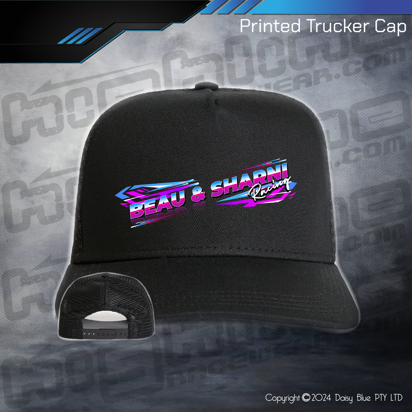 Printed Trucker Cap - Beau & Sharni Racing