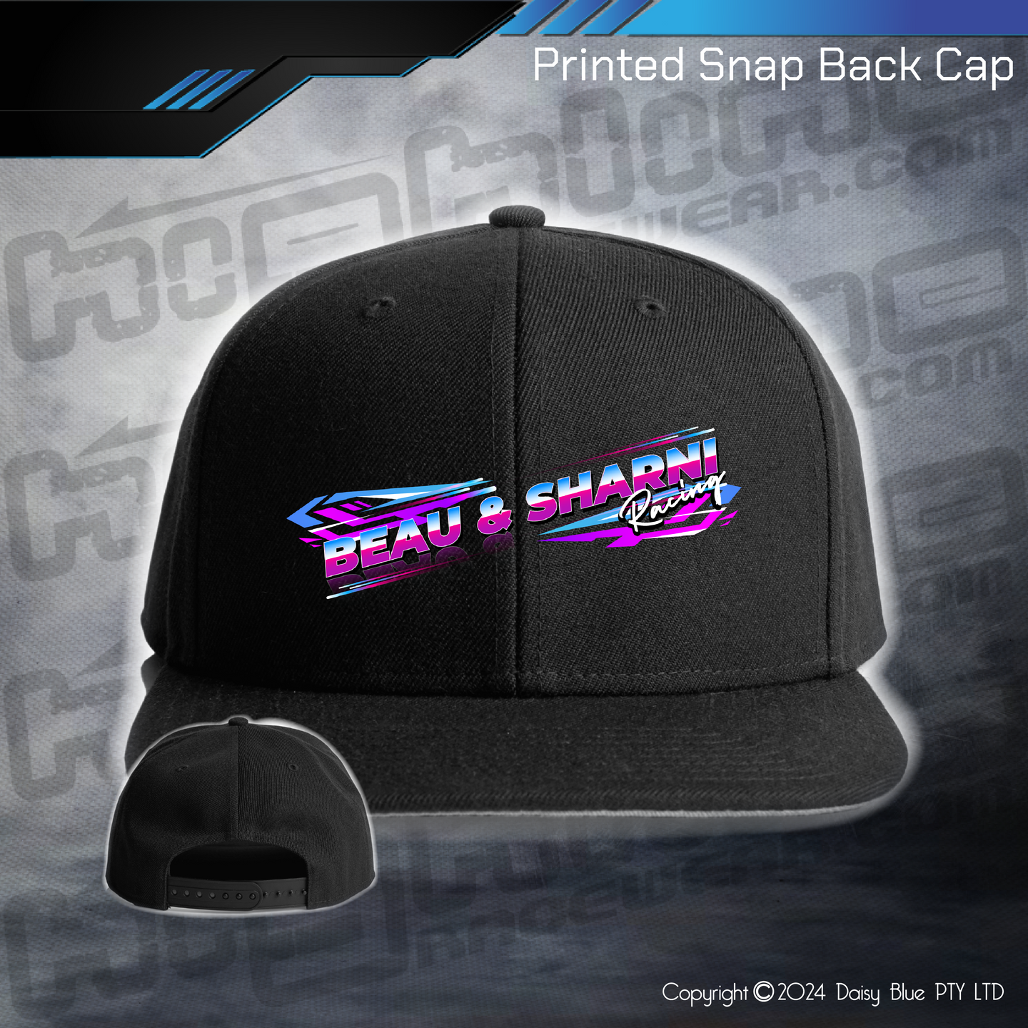 Printed Snap Back CAP - Beau & Sharni Racing