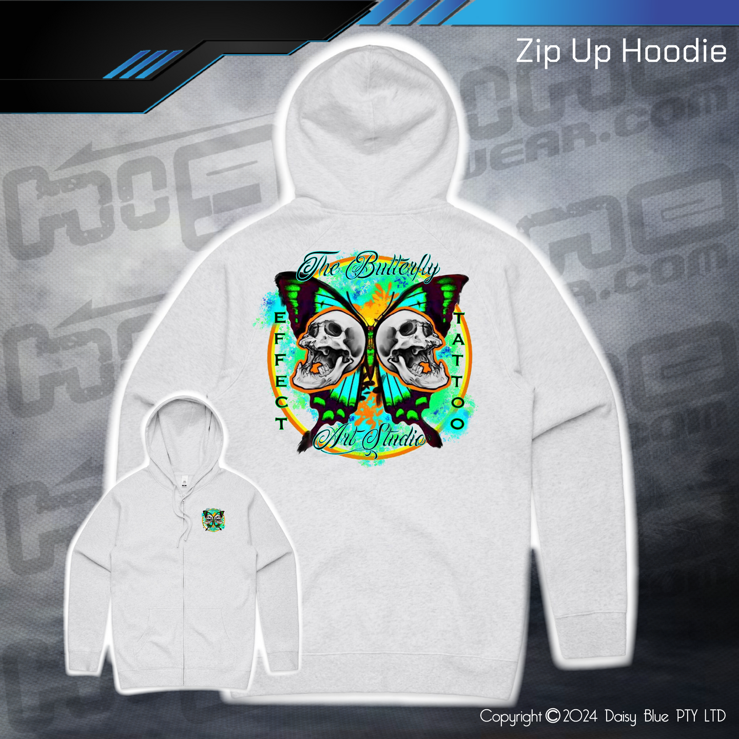 Zip Up Hoodie - Butterfly Effect Tattooing Studio