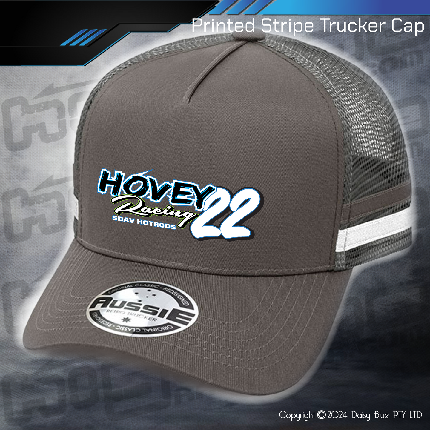 STRIPE Trucker Cap - Hovey Racing