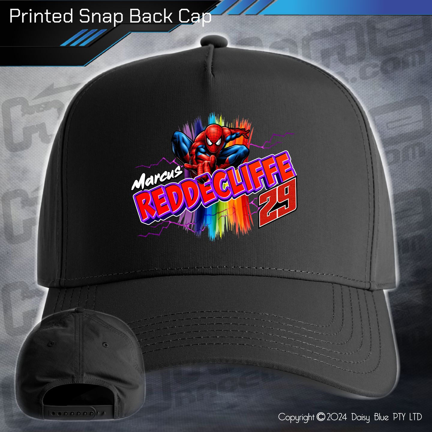 Printed Snap Back CAP - Marcus Reddecliffe