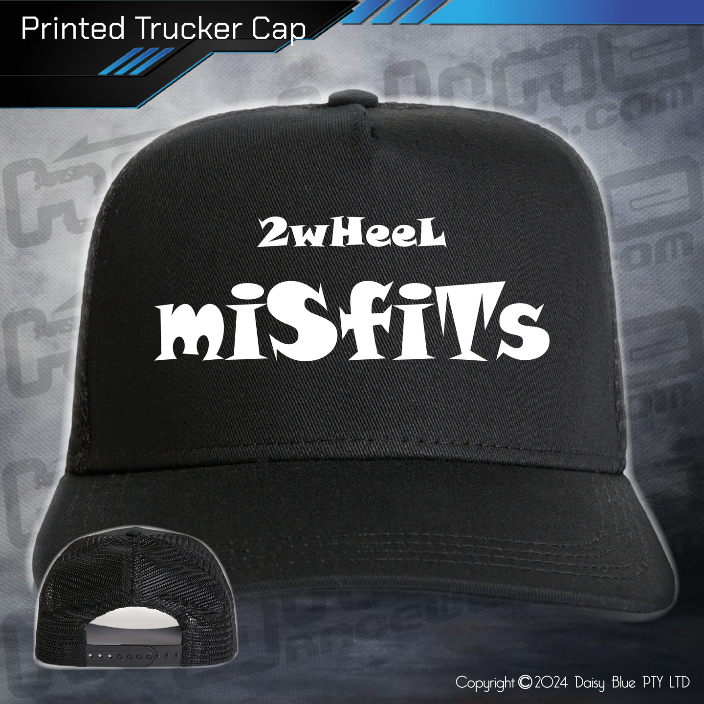 Printed Trucker Cap - 2Wheel Misfits