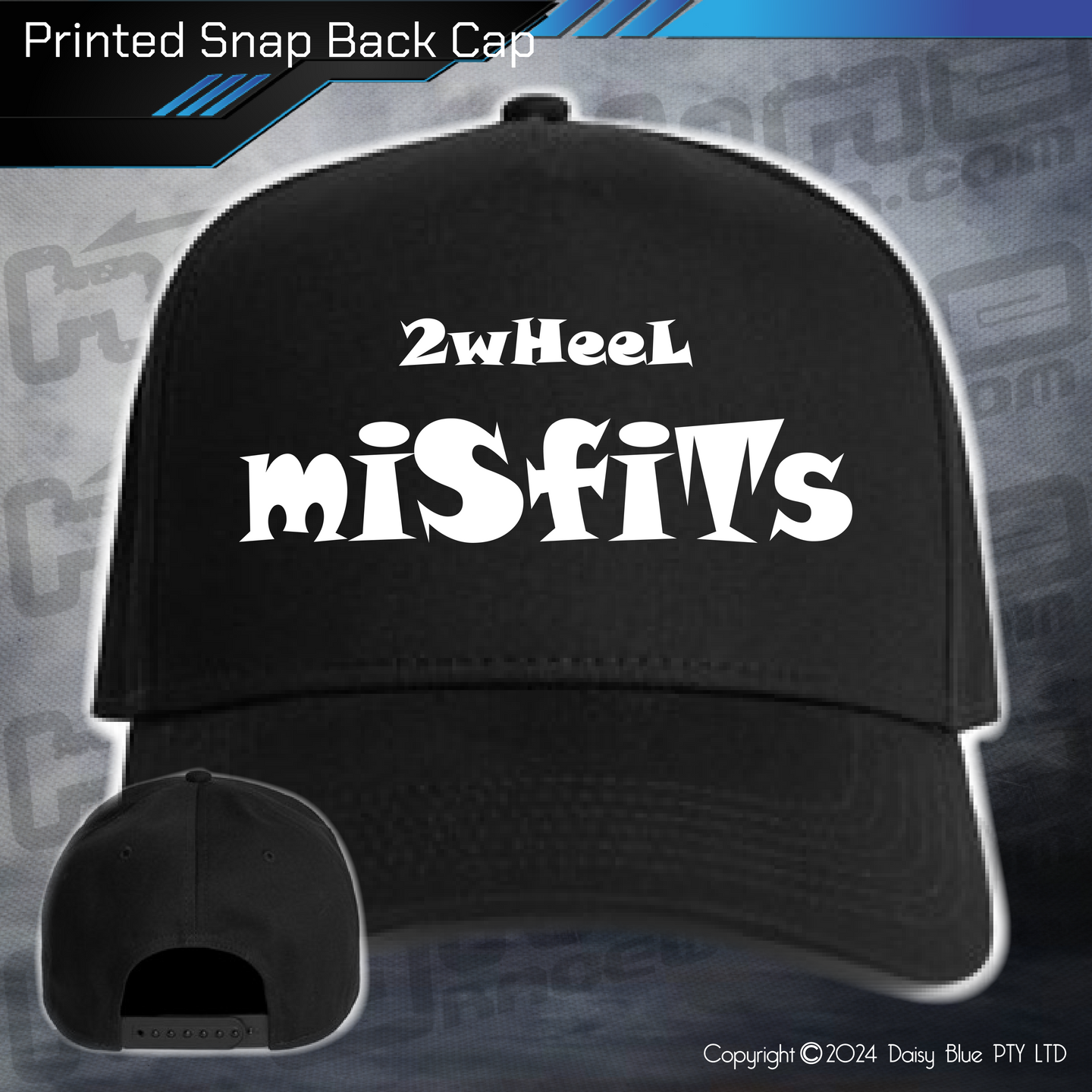 Printed Snap Back CAP - 2Wheel Misfits