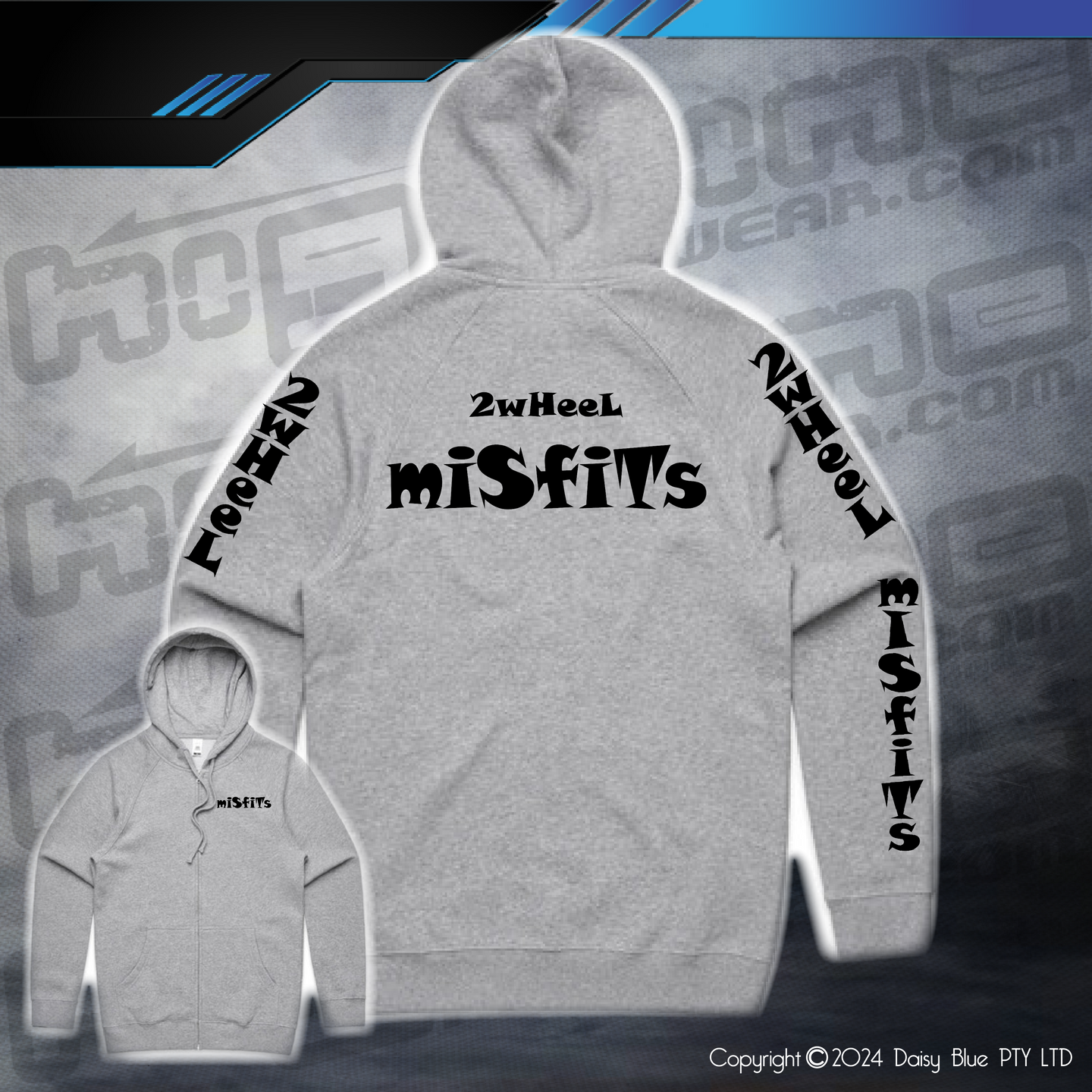Zip Up Hoodie - 2Wheel Misfits