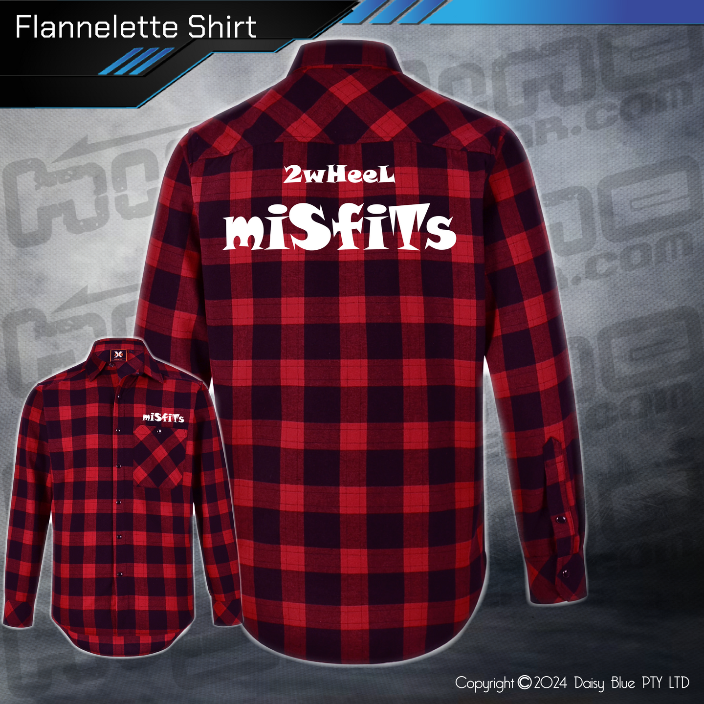 Flannelette Shirt - 2Wheel Misfits