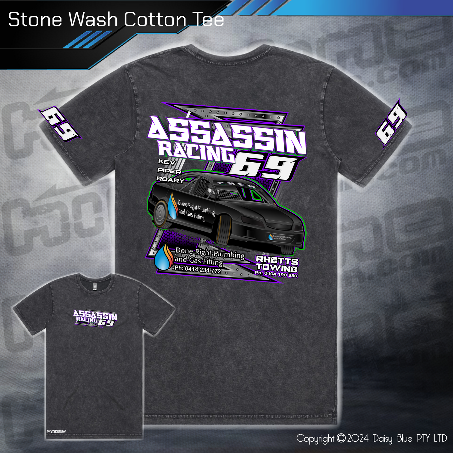 Stonewash Tee - Assassin Racing