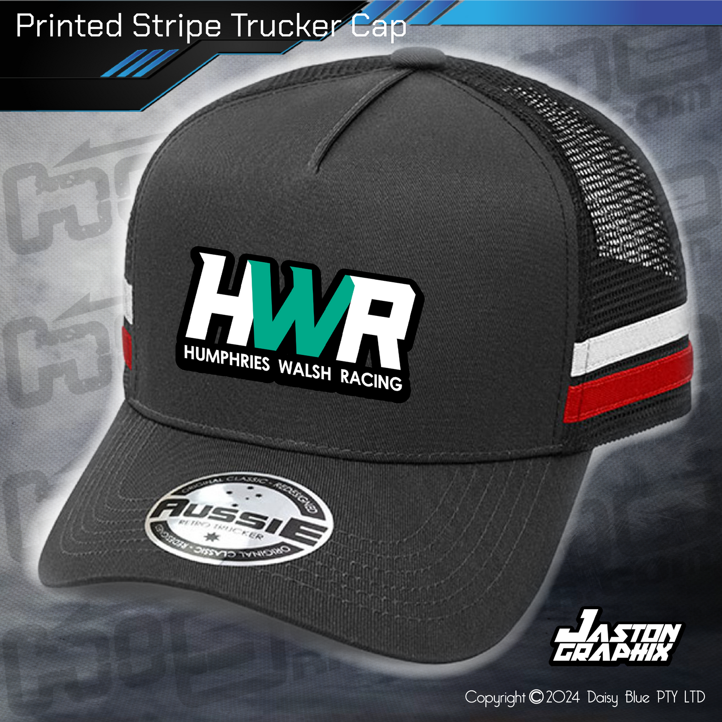 STRIPE Trucker Cap - Humphries/Walsh Racing