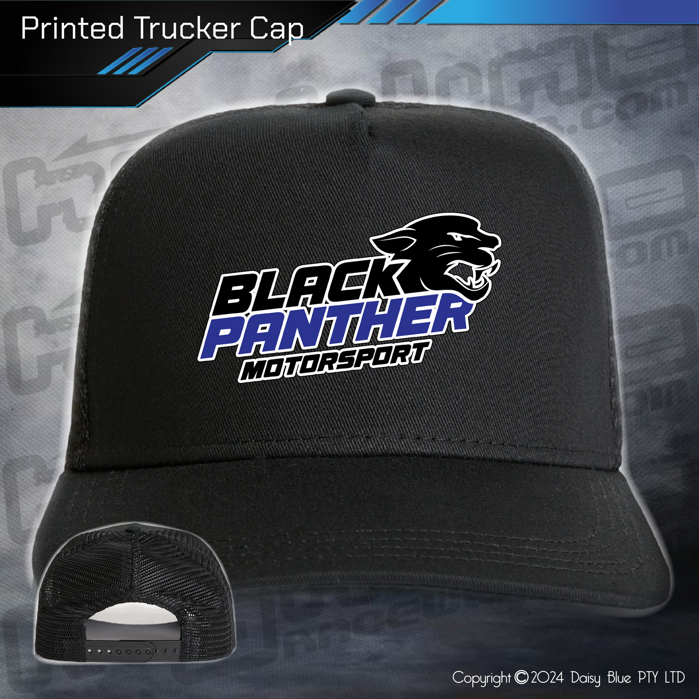 Printed Trucker Cap - Gavin Black