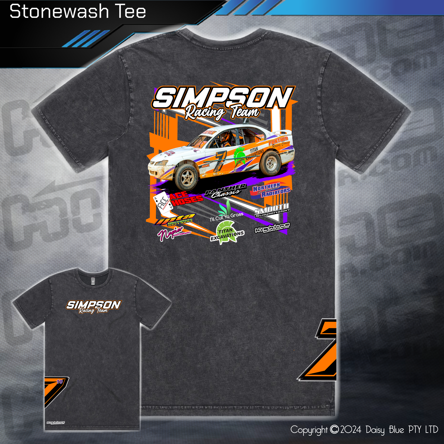 Stonewash Tee - Simpson Racing Team