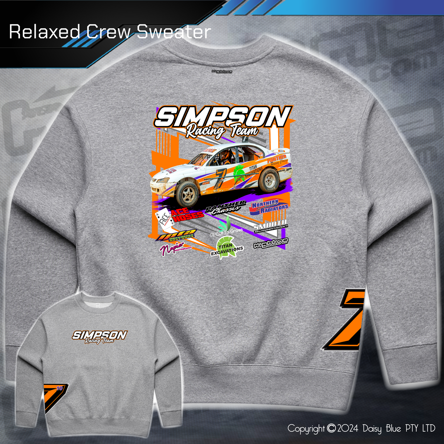 Relaxed Crew Sweater - Simpson Racing Team