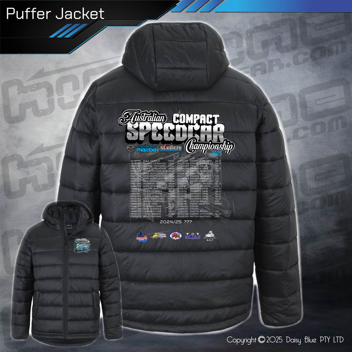 Puffer Jacket - Australian Compact Speedcar Championship 2025