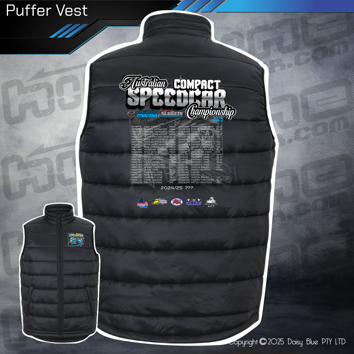 Puffer Vest - Australian Compact Speedcar Championship 2025