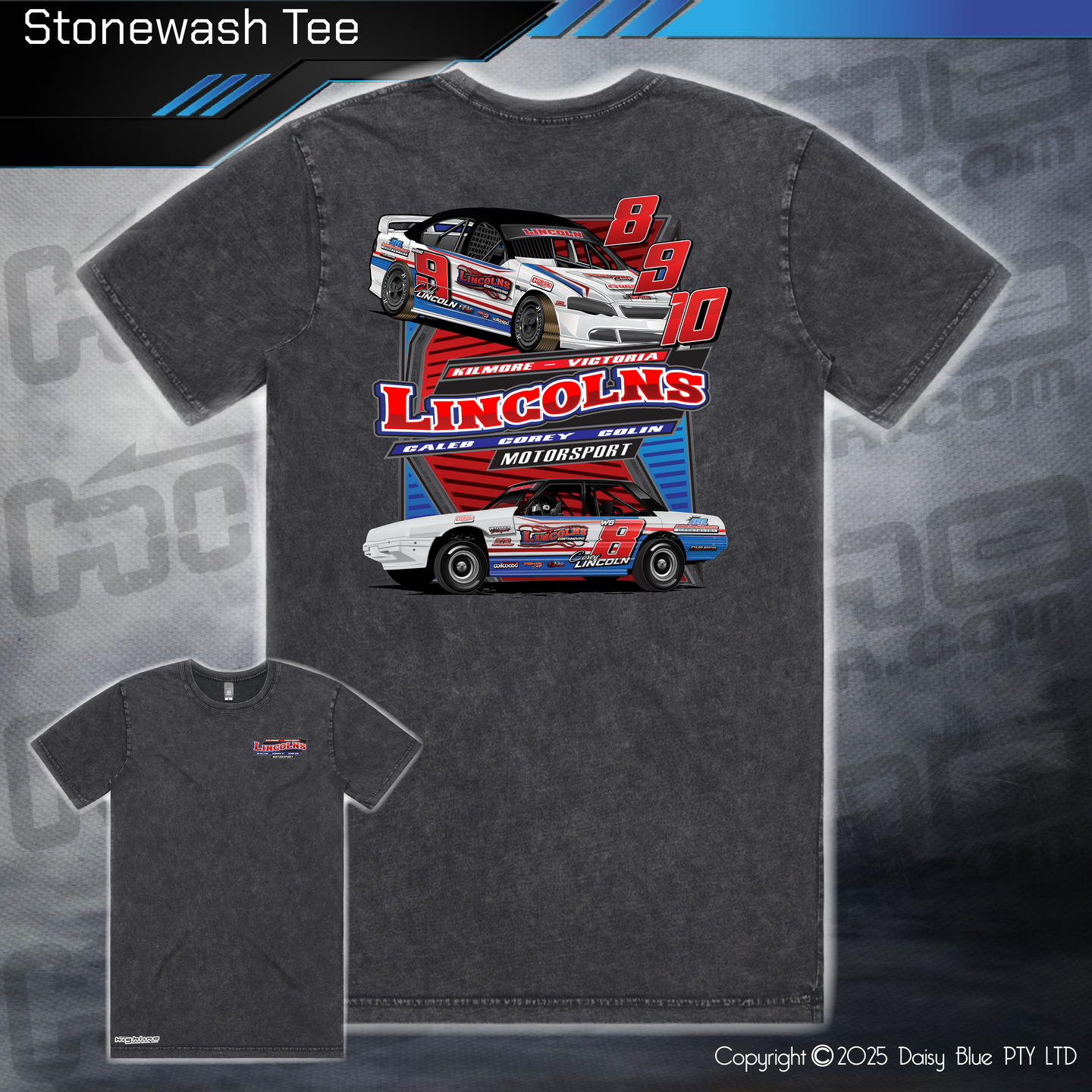 Stonewash Tee - Lincoln Motorsport