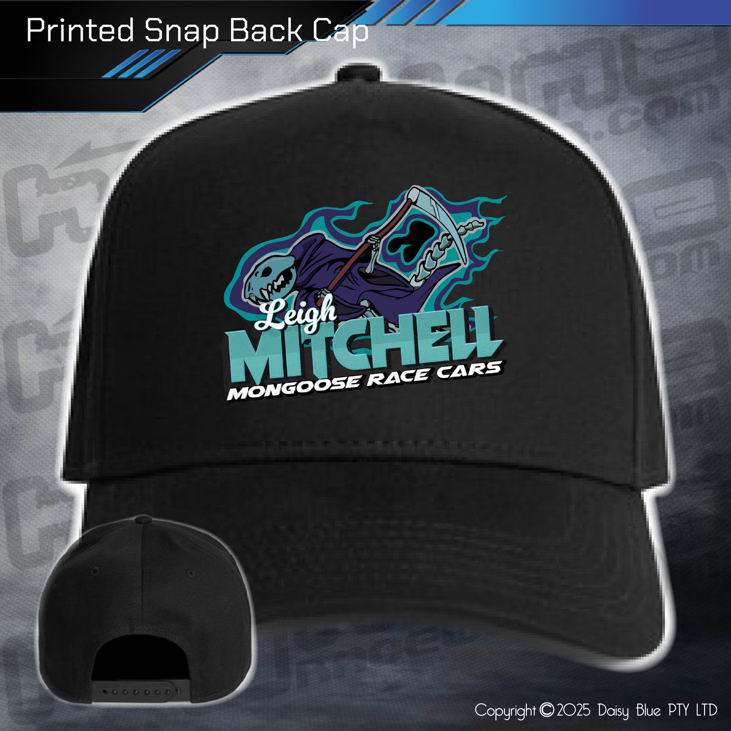Printed Snap Back CAP - Leigh Mitchell