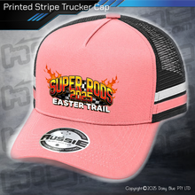 Load image into Gallery viewer, STRIPE Trucker Cap - Super Rods Easter Trail 2025
