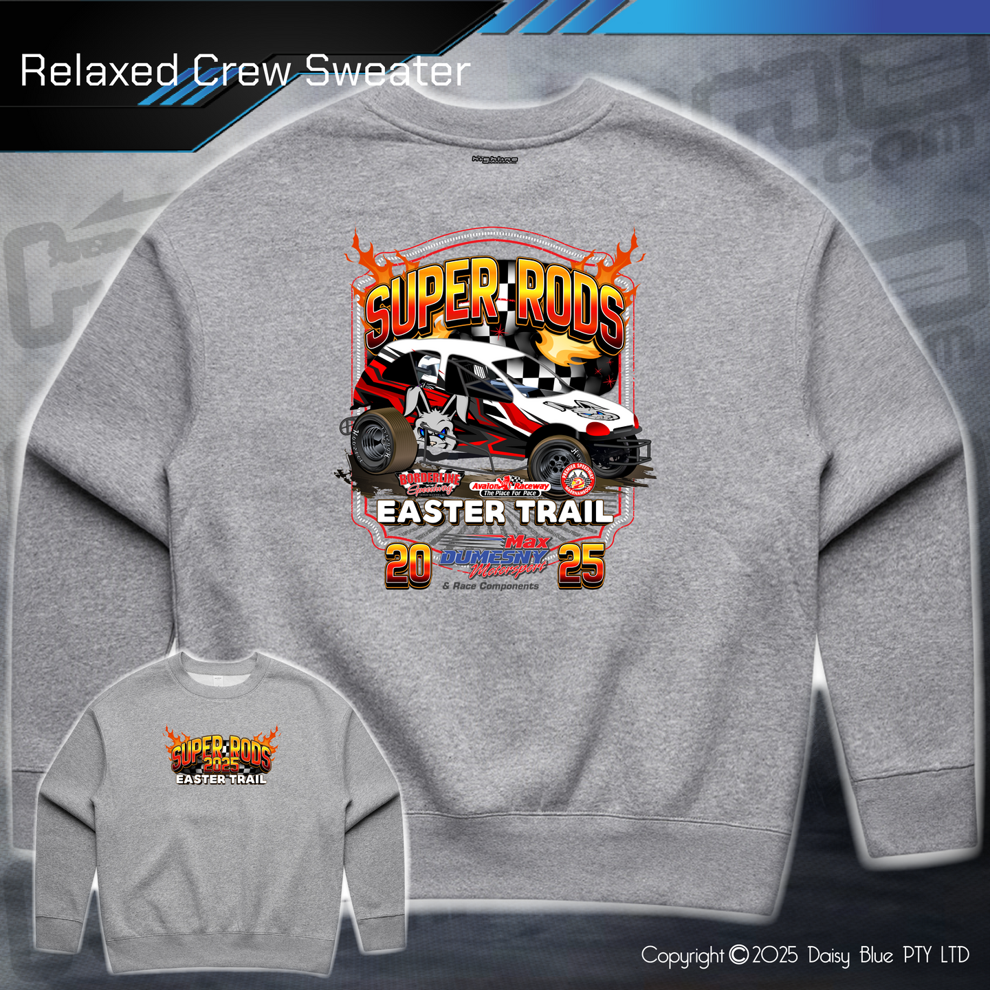 Relaxed Crew Sweater - Super Rods Easter Trail 2025