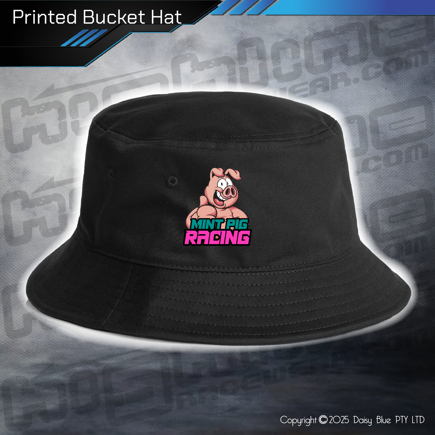 Printed Bucket Hat - Mint Pig 100 Lapper 2025