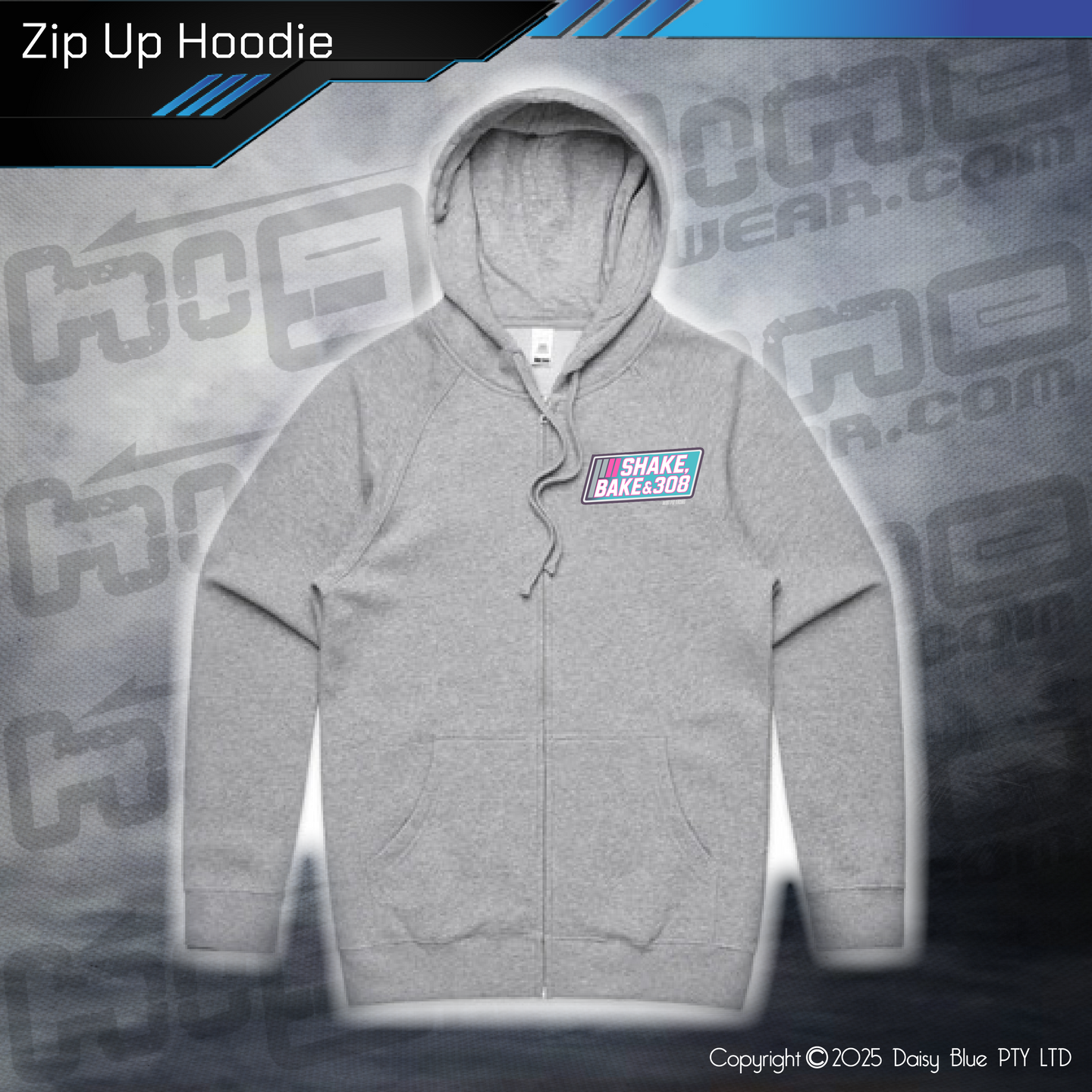 Zip Up Hoodie - Shake, Bake & 308