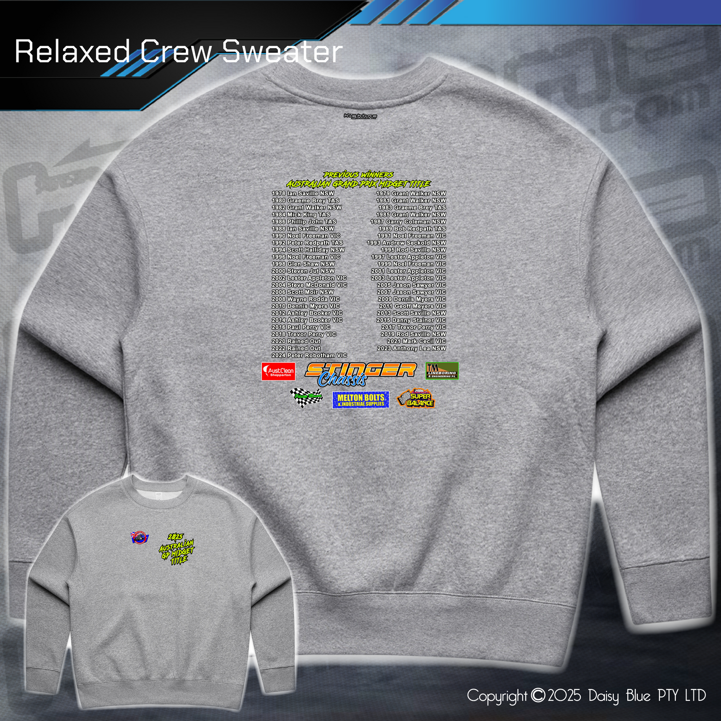 Relaxed Crew Sweater - GP Midget Australian Title 2025