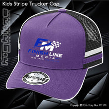 Load image into Gallery viewer, KIDS Stripe Trucker - Finish Line media
