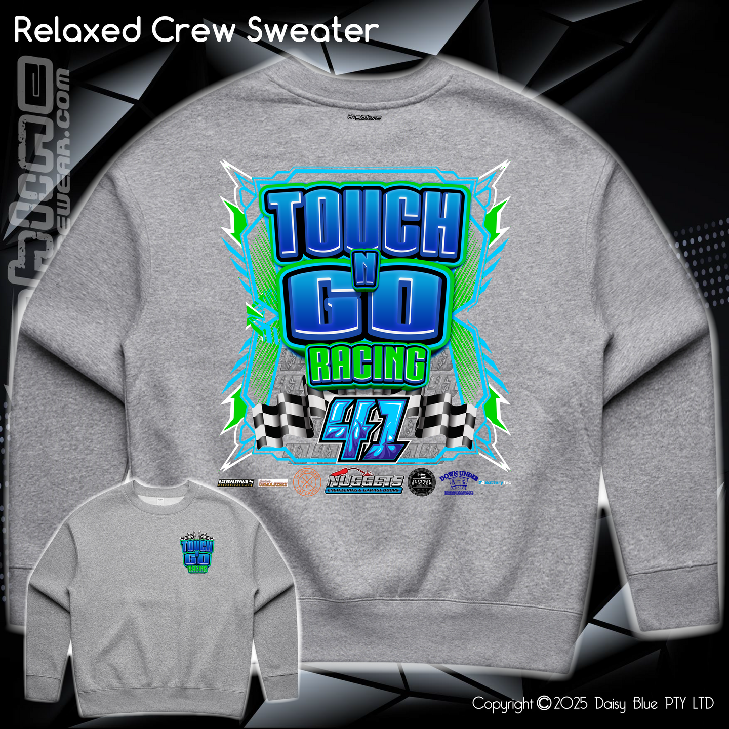 Relaxed Crew Sweater - Touch N' Go Racing