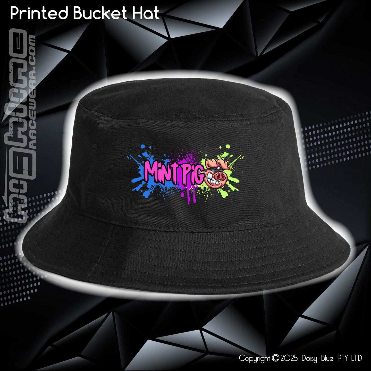Printed Bucket Hat - Mint Piglet Grunt