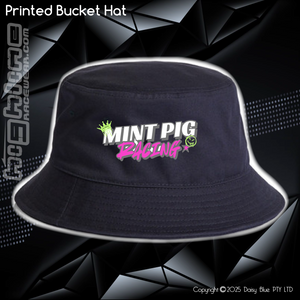 Printed Bucket Hat - Mint Piglet Race It