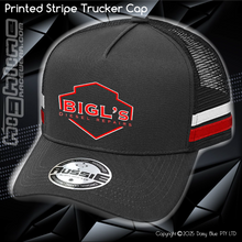 Load image into Gallery viewer, STRIPE Trucker Cap - Big L's Diesel Repairs
